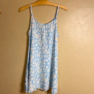 ☀️5/25☀️ Art Class Girl’s Blue White Flower Tank Style Sun Dress Size 8